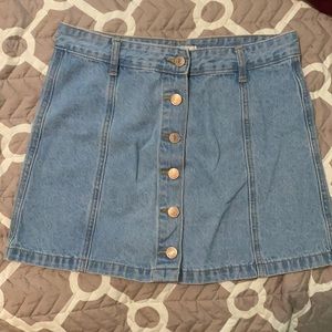 Light blue jean mini skirt